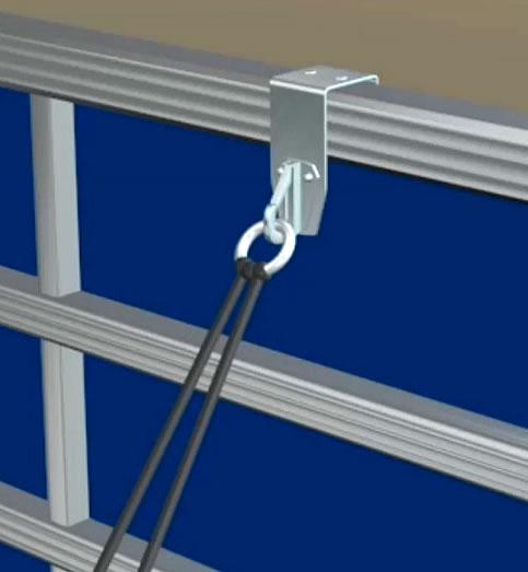 Clip attached to boat rail frame